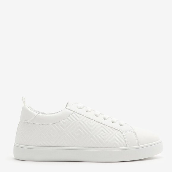 White Embossed Motif Court Sneakers - New without tags - Picture 2 of 3